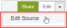 After clicking the arrow next to the Edit button, the Edit Source option is highlighted.